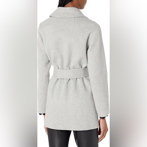Theory Belt Overlay DF Cashmere Wool Blend Jacket In Melange Grey New Size Large - Picture 2 of 14